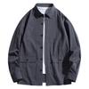 Men's Long-sleeved Casual Loose Military Work Jacket Tops Trendy Big Pocket Shirt