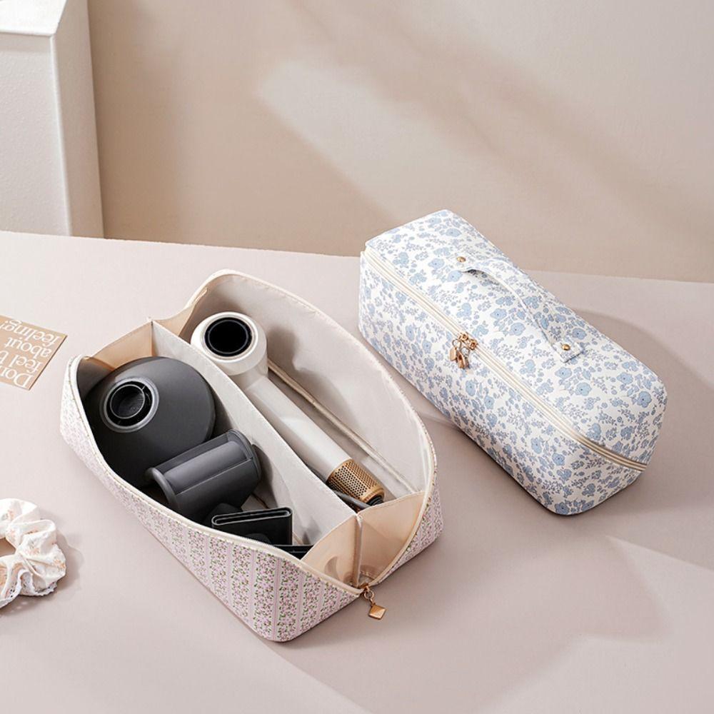 Large Capacity Hair Dryer Storage Bag PU Leather Carrying Case New Curler Storage Bag  Travel Use