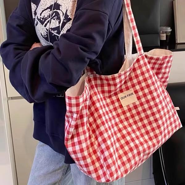 Canvas Bag Literary Niche New Hot Sale Bag Large Capacity Double-sided Lazy Wind Casual Shoulder Bag