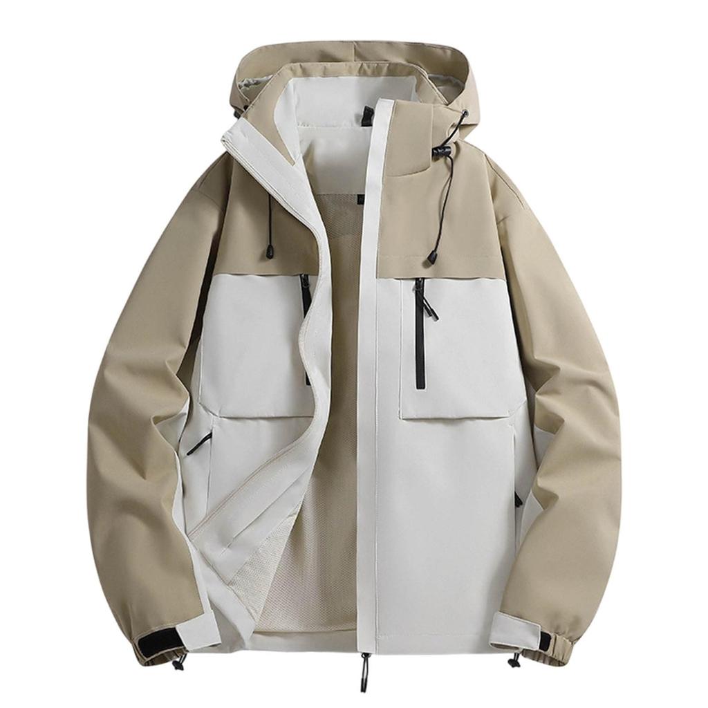 Men's Detachable Windproof Warm Outdoor Hiking Jacket for Fall Winter