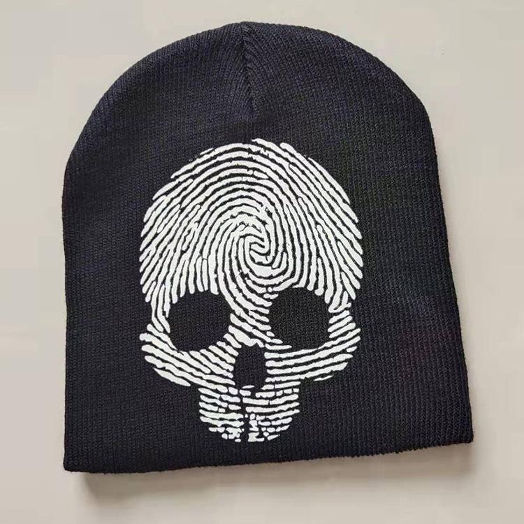 Winter Warm Knitted Hat Versatile Trendy Personality  Funny Hat Halloween Luminous Spider Men's Knitted Hat
