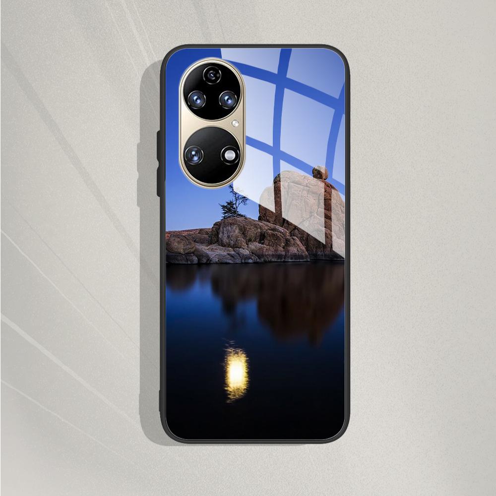 Pro Huawei P50 Pro Pouzdro P50E P 50 Luxusní tvrzené sklo Kryt telefonu Pro Huawei P50 Zadní kryt Módní ochranné TPU Coque P50Pro