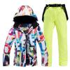 -30, Women Snow Wear Suit Sets, Snowboard Clothing, Waterproof, Winter Costume, Ski Jacket and Strap Pant, Belt Bibs for Female