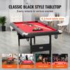 Billiards Table, 6.3 ft Pool Table, Portable Foldable Space-Saving Table, Billiard Table Set Includes Balls, Cues, Chalks and Brush, Black with Red