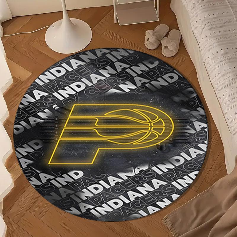 Basketball Pacers Neon Art Round Mat, Anti-slip Circle Carpet Chair Rug For livingroom,Bedroom, Doormat Home Decor Gift Christmas Gifts