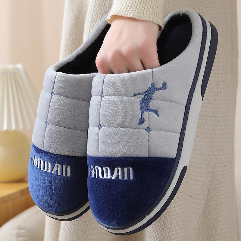 Парные плюшевые тапочки из хлопка для мужчин и женщин — фото 4