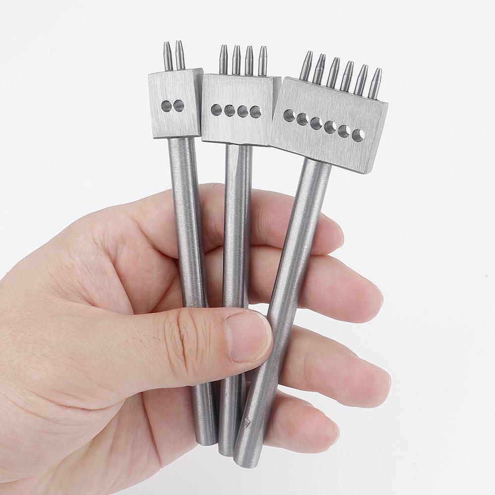 3pcs/SET Professional DIY Leather Punching Die, Manual Hole Punch for Leather Handcrafting, Multi-Round Punching Die Tool Set