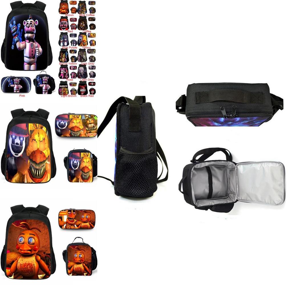 Vibrant Five Nights At Freddys Backpack Set With Lunch Bag And Pencil Case
