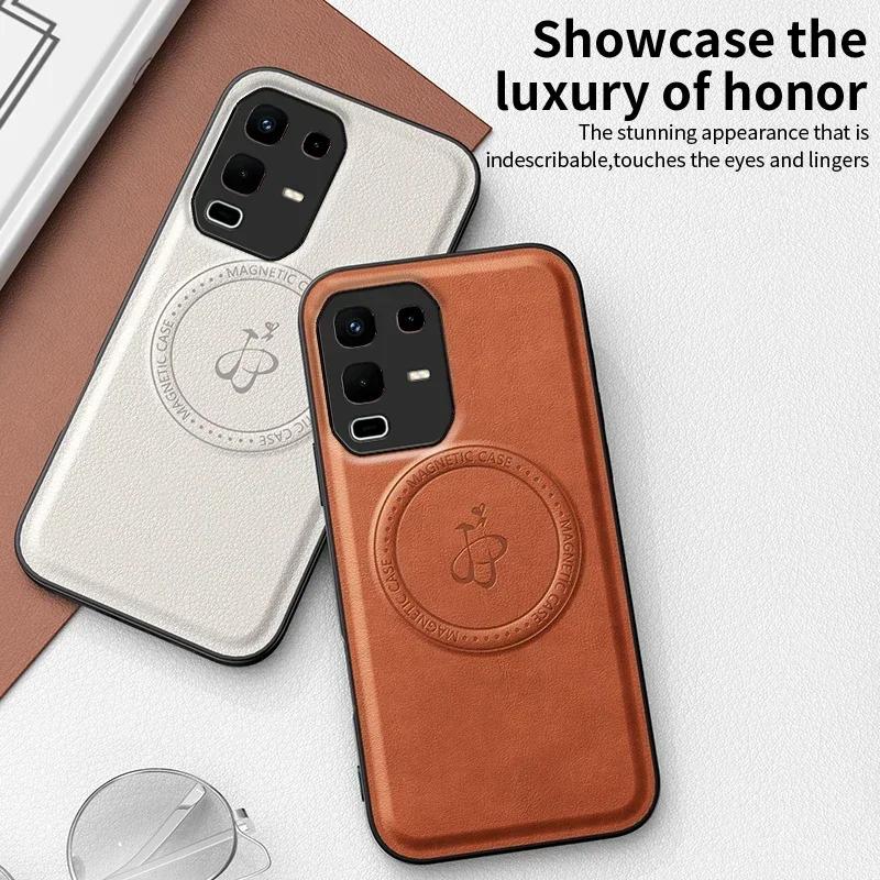 EUCAGR Luxury PU Leather MagSafe Magnetic Wireless Charging Phone Case For Infinix Note 50 Pro+ 50S 50X Protective Back Cover