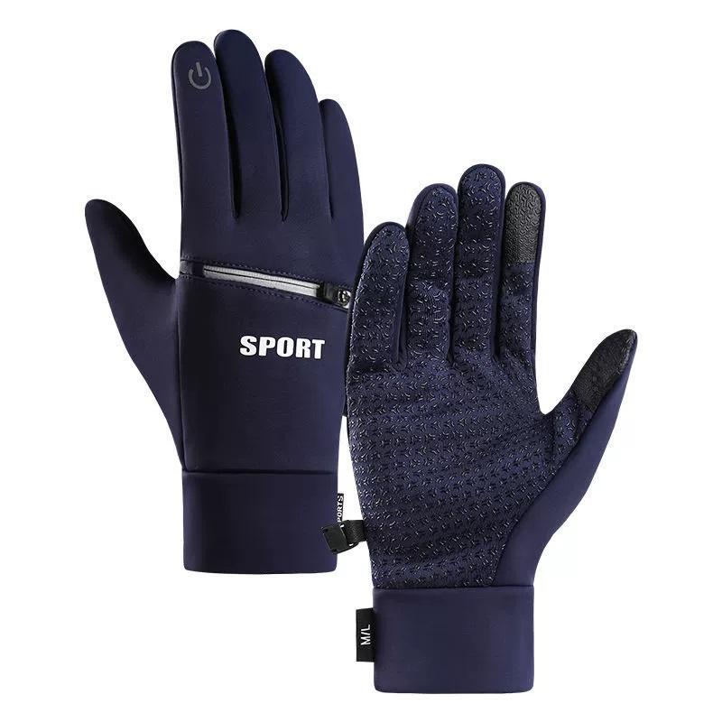 Pocket Zipper Windproof Warm Gloves for Cycling Skiing Climbing Equipment Touch Screen Warm Waterproof Thick Full Finger Gloves