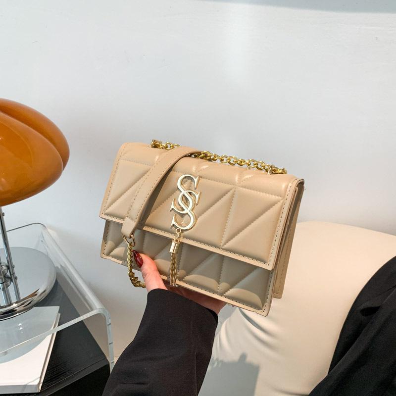 

Проста повсякденна жіноча зимова сумка, нова модна модна сумка через плече, ретро, ​​повсякденна жіноча сумка на ланцюжку хакі