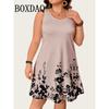 2026 Summer New Women's Sleeveless Dresses Loose Plus Size Dresses Beach Vacation Casual Tank Floral Print Women A-Line Dresses