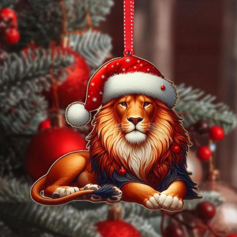 New Acrylic Flat Animal World Christmas Festival Party Pendant for Christmas Tree Decoration Pendant