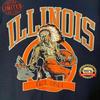 The Clothing Vault Camiseta Unisex Vintage de los 80 de los Illinois Fighting Illini, Camiseta Unisex NEGRA