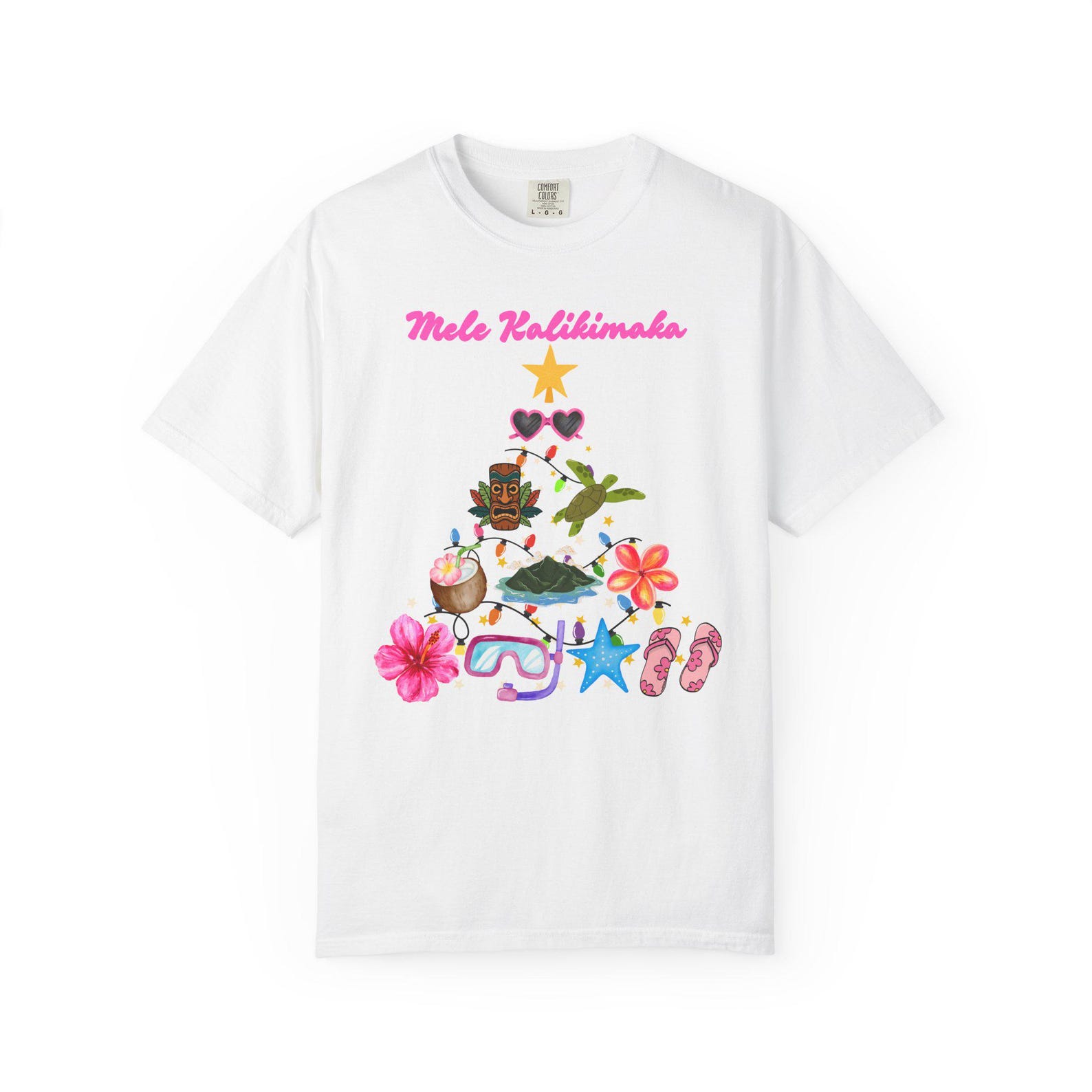 Mele Kalikimaka Hawaiian Christmas T-shirt, Hawaiian Christmas Shirt M