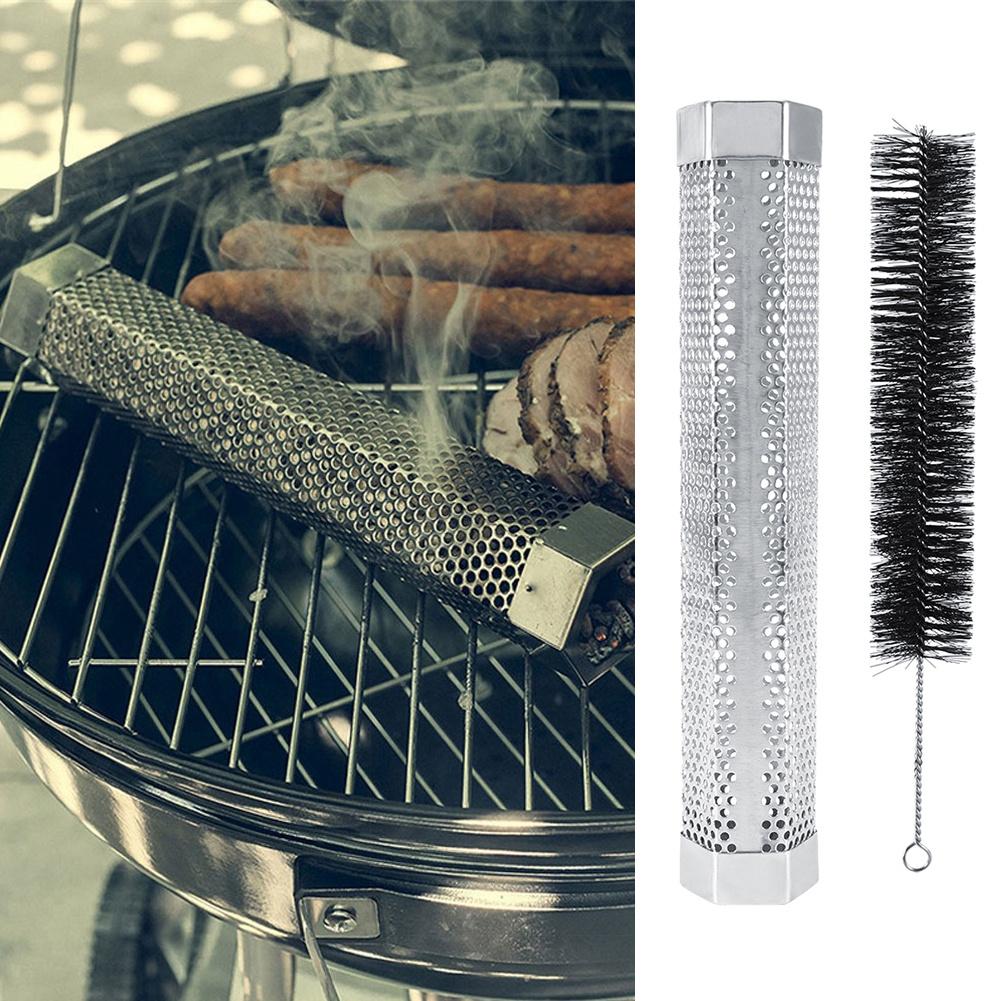 Pelletsrökare Rör Sexkantigt Rostfritt Stål BBQ Rör Utomhus Mesh Grill Rökgenerator