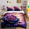 Elegant Rose and Musical Art Set Bedding Set with 1 Duvet Cover 2 Pillowcases Single Double King Queen Gift