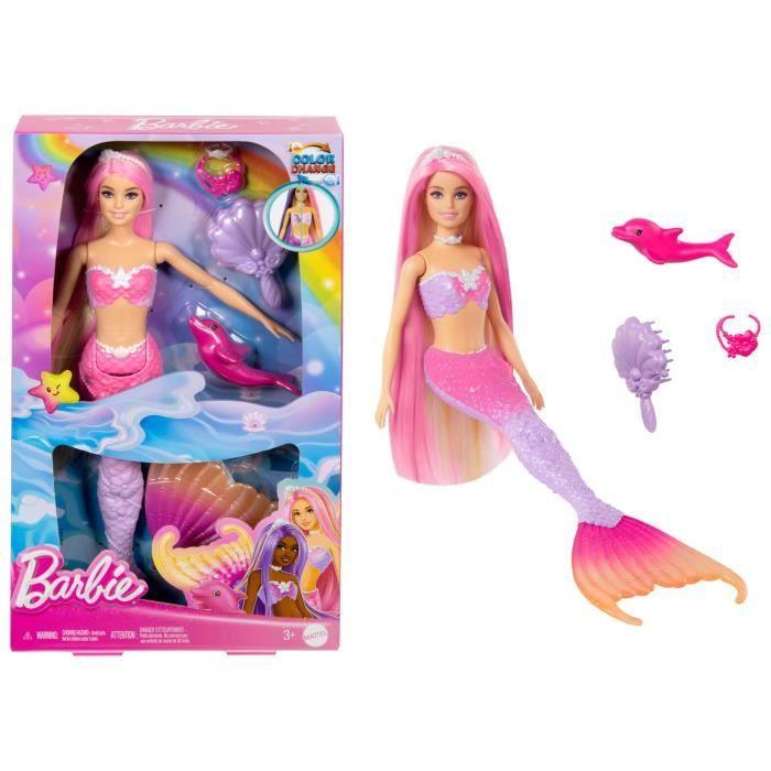 Barbie-Sirène « Malibu »-Poupée avec changement de couleur HRP97