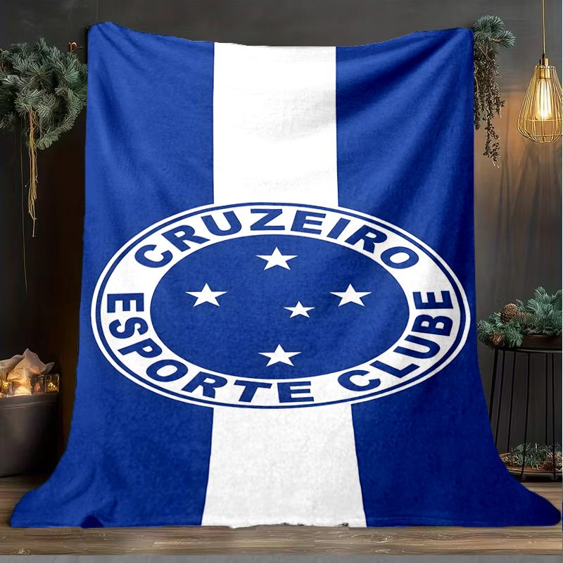 1pz Coperta Morbida in Flanella Stampata Cruzeiro Esporte Clube per Camera da Letto Adulti Soggiorno Divano Campeggio Viaggio Regali per Fan Regali di Natale