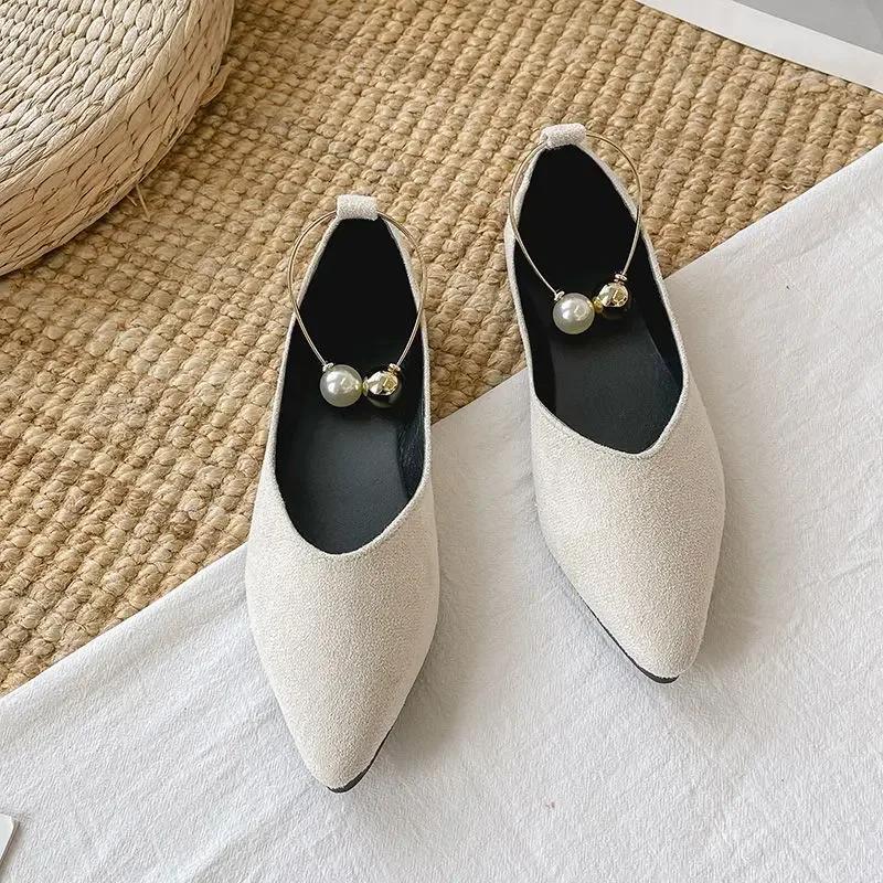 Woman Flats Solid Color Large Size Pointed Toe Elegant Party On Promotion 2025 Summer Spring Stylish Shoe Y2k 39 Shoes for Women