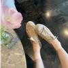 Sheepskin Version Spanish Niche Silk Satin Leather Shoes Versatile Little White Shoes Women's Flat Casual Sports Shoes