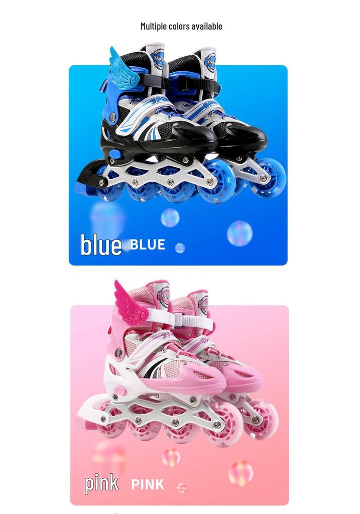 Verstellbare Flash Inline-Rollschuhe für Kinder – Komplettes Set