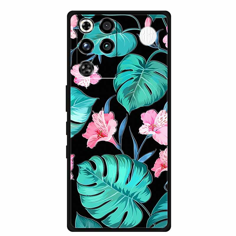 For ZTE Nubia RedMagic 11 Pro 5G Case 3D Emboss Flowers Relief Soft Black Silicone Back Cover For ZTE Nubia RedMagic 11Pro Funda