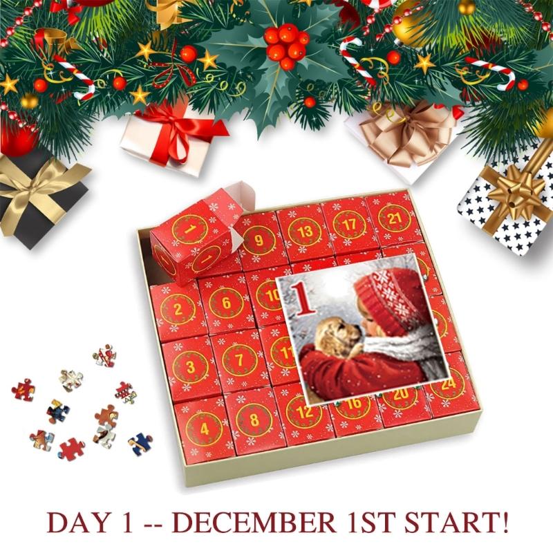 Quality Christmas Countdown Puzzle Set in Advent Calendar Perfect Birthday Thank You Gift Countdown to Christmas