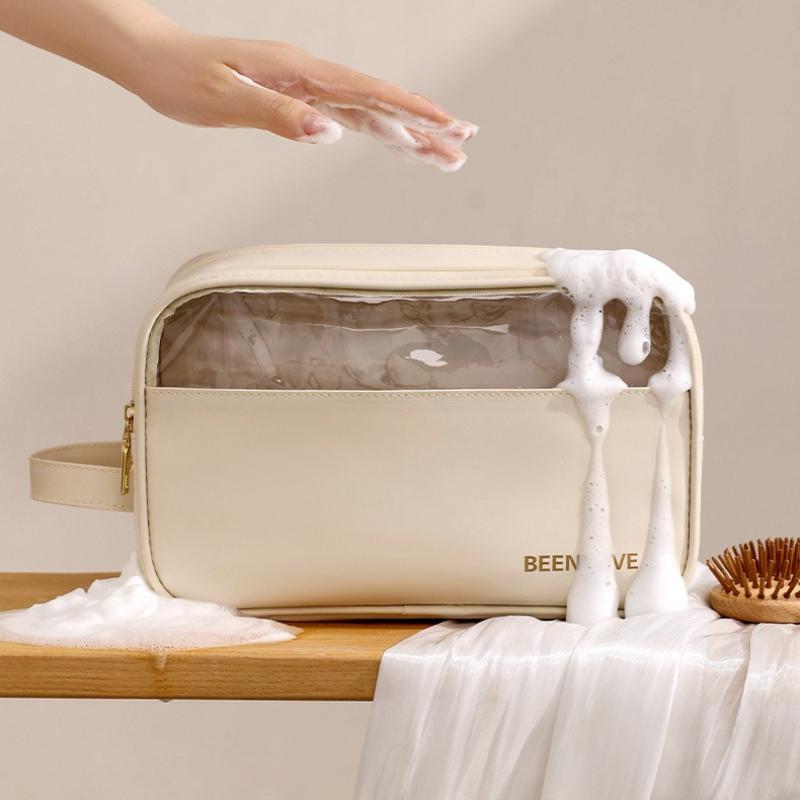 Handheld Makeup Bag Toiletry Bag Portable Travel Waterproof Wash Bag Large Capacity Double-layer Cosmetics Storage Bag Handbag