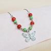 Color Beads Pendant Necklace Sweet Butterflies Clavicle Chain Female Summer Adjustable Rope Necklace Sweater Chain