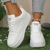 Women's Fashion White Platform Sneakers Thick Sole Lace Up Running Sports Shoes for Women Plus Size Comfort Casual Walking Shoes