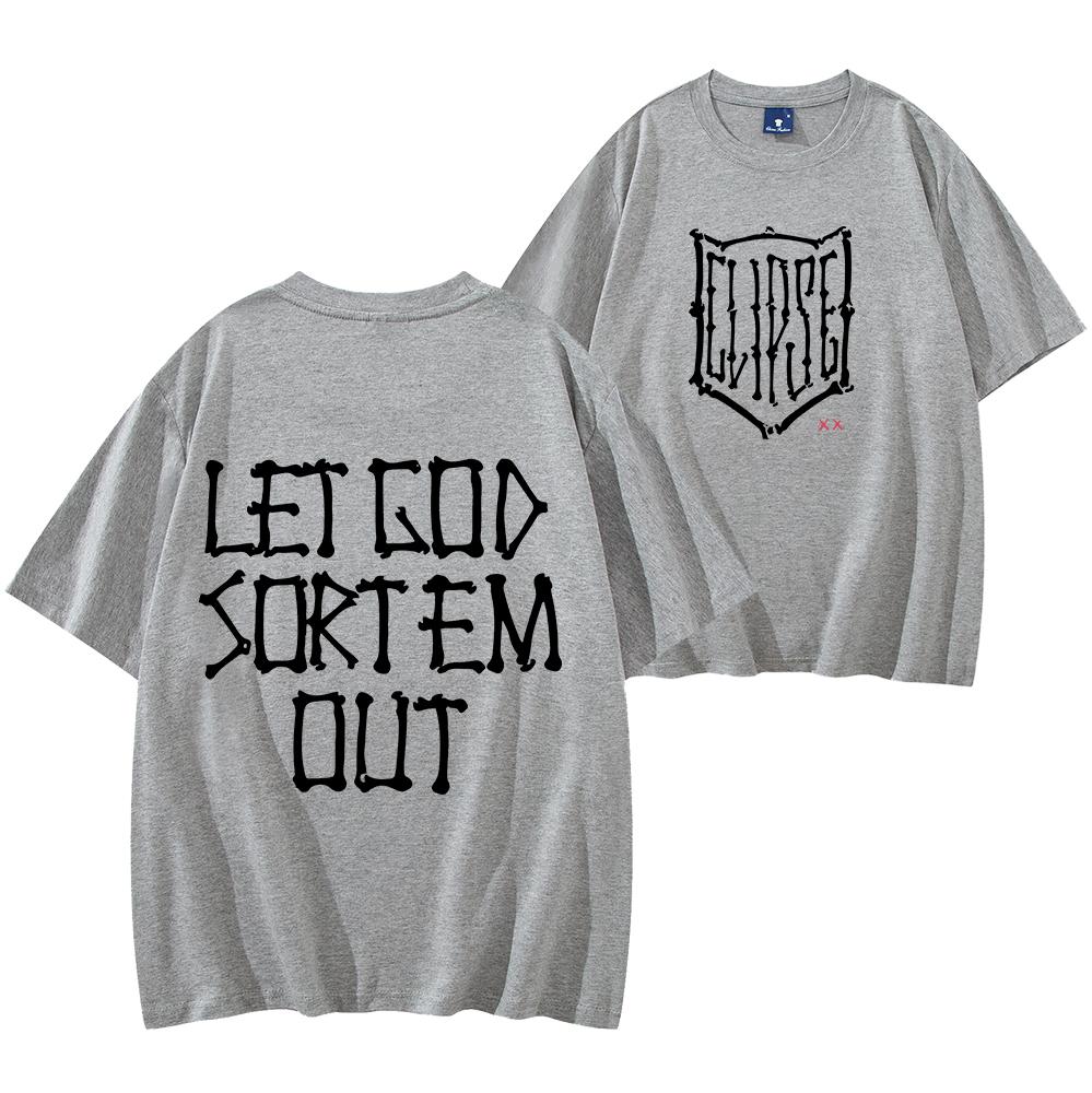 Clipse Shirt Let God Sort Em Out T-shirt Men Casual Shirt New Album Let God Sort Em Out Shirt Streewear Hip Hop Tops Y2K Clothes