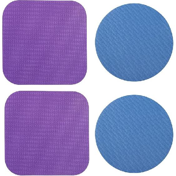 4pcs Jar Opener Gripper Pads, Rubber Jar Grippers Multi-function Jar Opener for Seniors with Weak Hands Kitchen Coasters (Green, Purple)