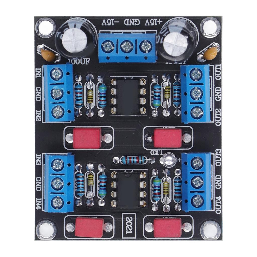 Chip Driver Board 2 Power Supply 4 Channel Pre Amplifier Module NE5532 5W DC12V‑15V