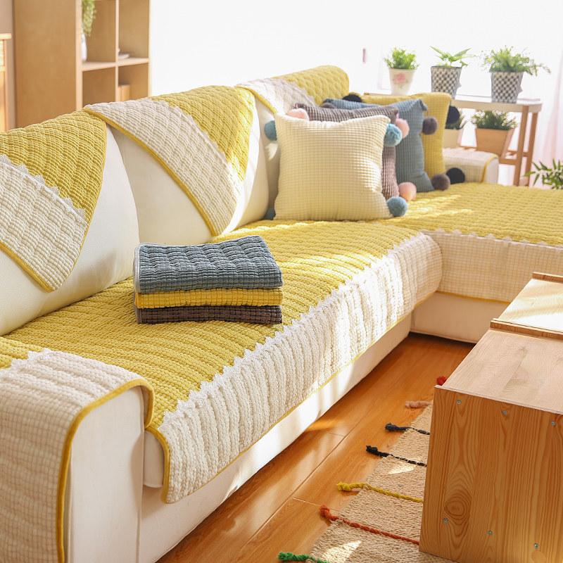 

Подушка для дивана Nordic Simple, нескользящая ткань, четыре сезона, универсальный чехол из цельного дерева, полотенце, утолщенная модель для гостиной, подушка для комнаты 70*70
