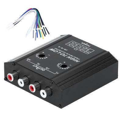 12V 4kanálový audio převodník impedance High to Low RCA linkový autorádio reproduktor frekvence