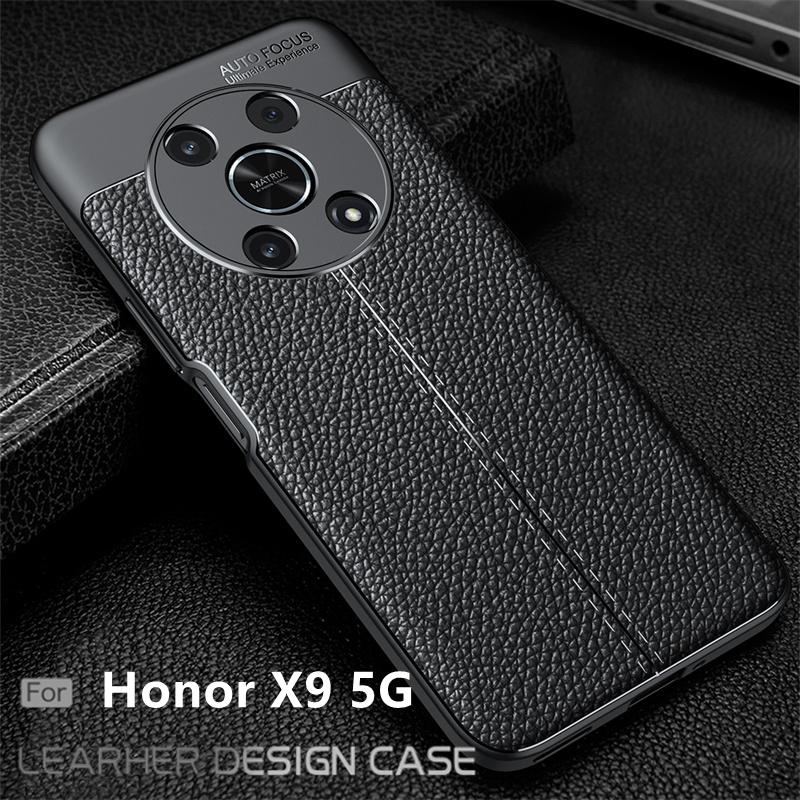 Für Huawei Honor X9 5G Hülle Cover Für Honor X9 Capas Original Bumper Stoßfest Rückseite Weiches TPU Leder Für Fundas Honor X9 Cover