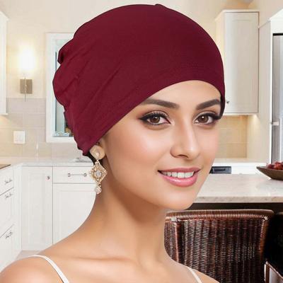 Einfarbiger Turbanhut Kopftuch für Damen Frauen Lässige Turbanmütze Stirnband Atmungsaktive Vollabdeckung Hut Kopfbedeckung für den täglichen Gebrauch