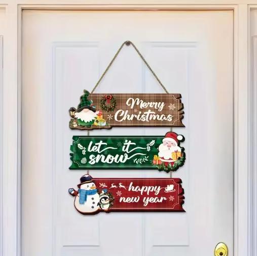 1D Flat Decoration, 1 Set of 1pcs 1D Flat Christmas Ornament Hanging Set | Includes Santa Claus, Snowman, and Reindeer Designs