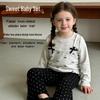 2025 Spring/Autumn Toddler Girl Bowknot Long Sleeve Top & Flared Pants Set