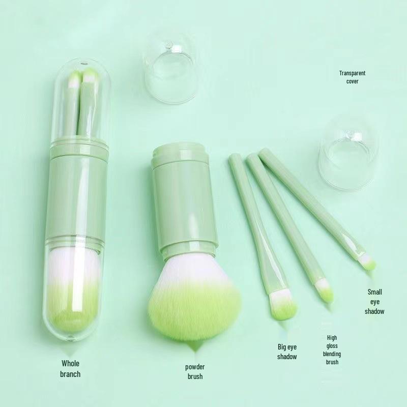 

Компактный набор кистей для макияжа 4 в 1: Кисти для теней и рассыпчатой пудры для путешествий Four-in-One OPP Package