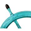 Nautical Handcrafted Wooden Ship Wheel - Home Wall Decor (24 Inches, Antique Green)