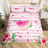 Watermelon Duvet Cover Set Kids Girls Delicious Fruit Print Bedding Set Pink Watermelon Pattern Room Decor Comforter Cover Sets