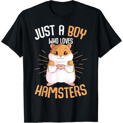 Just a Boy Who Loves Hamsters Hammy Boys Kids Hamster Lover T-Shirt