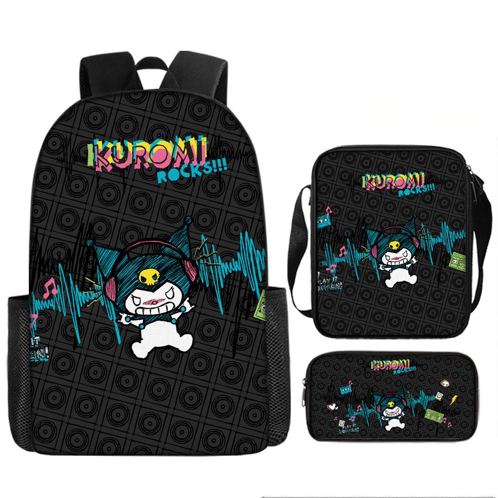 School Bag Student Backpack Cute Girl Lightweight Backpack Large Capacity Three-Piece Backpack