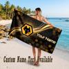 Wolverhampton Wanderers Football Design Beach Towel Custom Text Large Towel for Beach Vacation