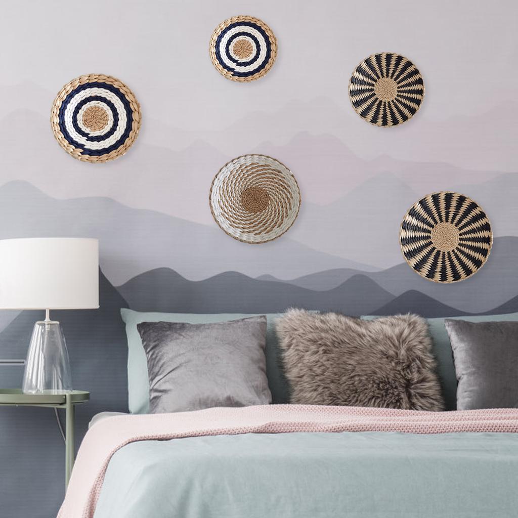 Bohemian Wind Straw Background Wall Decorations Creative Children s Room Hand Woven Plate Decorative Hanging