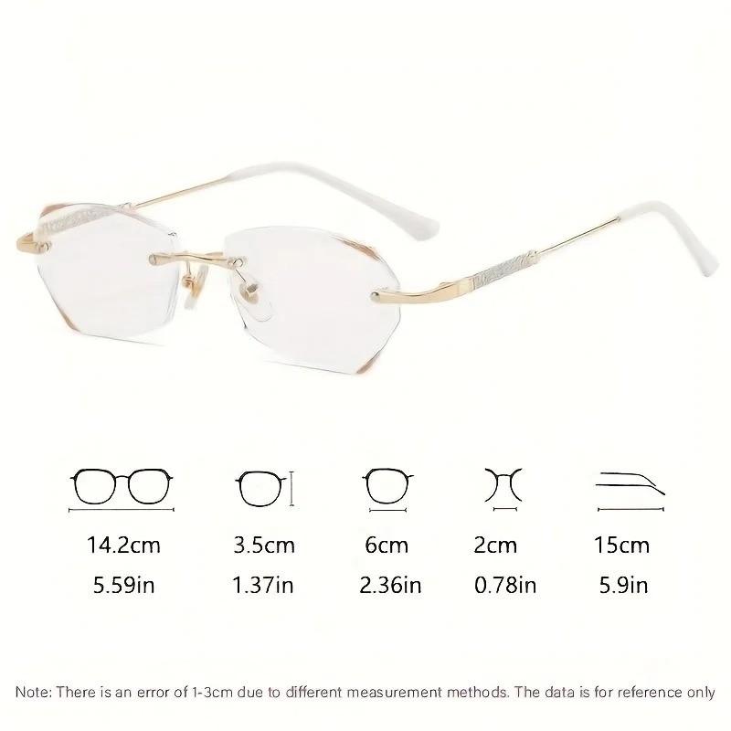 4PCS Diamond Reading Glasses Women's Frameless Glasses Anti Blue LIght Reading Eyeglasses Fashion With Grade +100 To +400