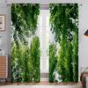 2pcs Forest Scenery 3D Stereo Printing Curtain Grommets 100% Polyester Bedroom Living Room Kitchen Window Decorative Curtains