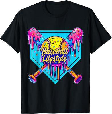 Baseball Lifestyle 101 Kläder Ungdoms Baseball Drip Glass T-shirt